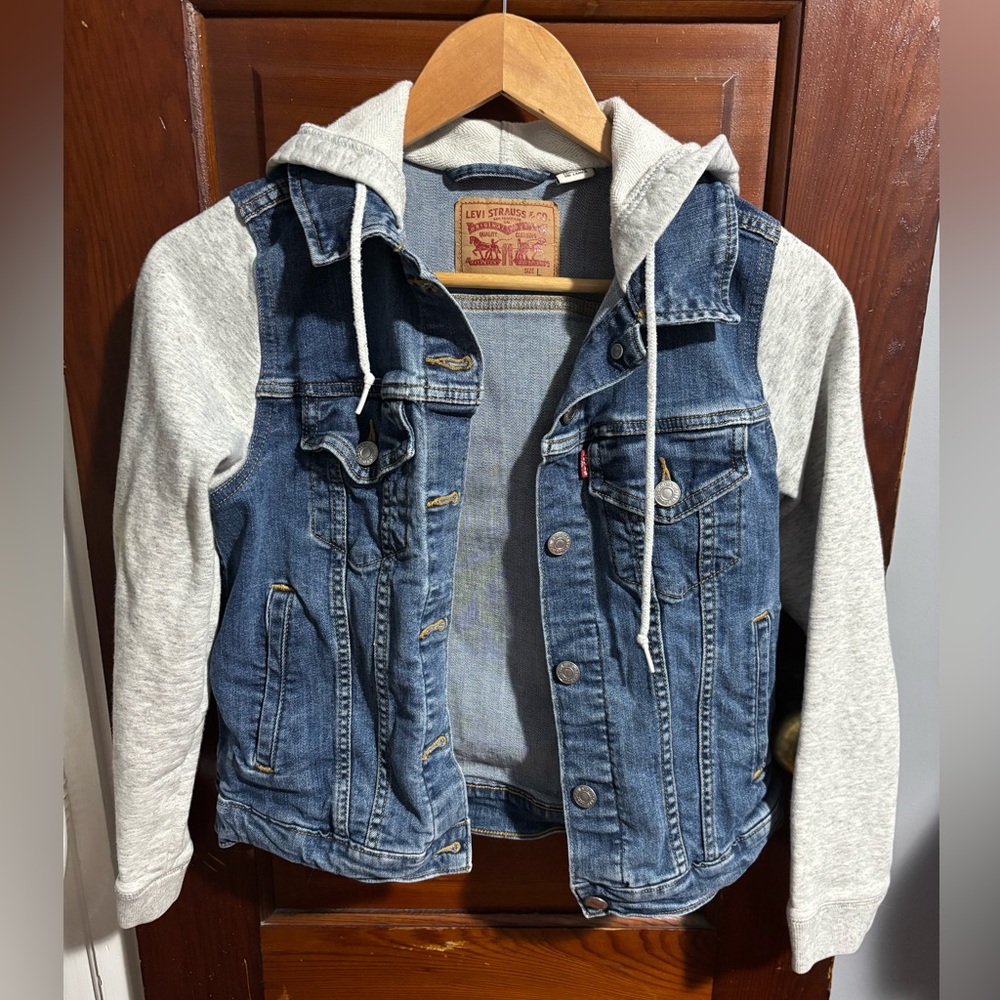 Levi’s Jean jacket with sweater sleeves